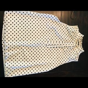 Jcrew polka dot sleeveless blouse with ruffle